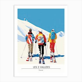 Les 3 Vallees   France, Ski Resort Poster Illustration 1 Art Print