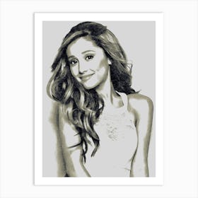 Ariana Grande pencil art Art Print