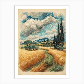 Wheat Field By Van Gogh 1 Art Print