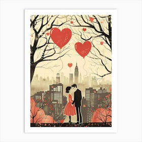 Love in New York city Art Print