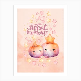 Sweet Moments watercolor background Art Print