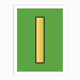 Letter I Gold Alphabet Green Art Print