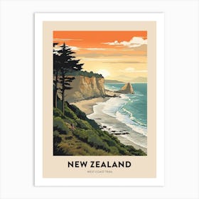 West Coast Trail New Zealand 4 Vintage Hiking Travel Poster Art Print