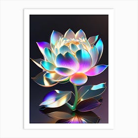 Lotus Flower Bouquet Holographic 6 Art Print