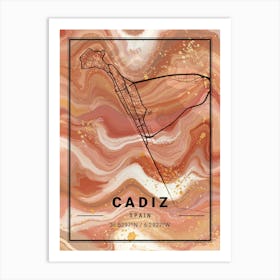 Cadiz Map Art Print