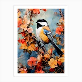 Chickadee bird animal Art Print