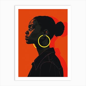 African Woman With Hoop Earrings 7 Art Print