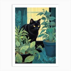 Cat In Pots Art Print