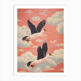 Vintage Japanese Inspired Bird Print Duck 4 Art Print