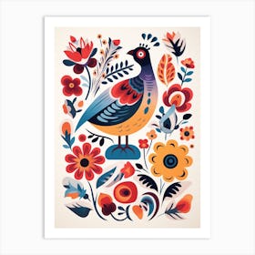 Scandinavian Bird Illustration Pigeon 2 Art Print