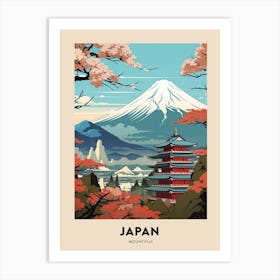 Mount Fuji Japan 4 Vintage Hiking Travel Poster Art Print