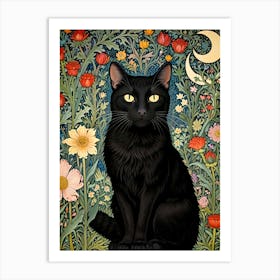 William Morris Black Cat In The Meadow Art Print