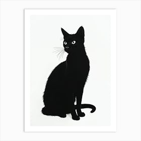 Shadows Of Elegance. Black Cat 1 Art Print