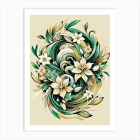 Floral Swirl Art Print