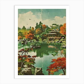 Kenrokuen Garden In Kanazawa Mid Century Modern 3 Art Print