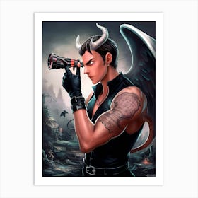 Devil With Horns Art Print