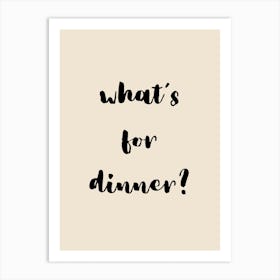 What S For Dinner B&W Art Print