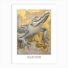 Alligator Precisionist Illustration 4 Poster Art Print