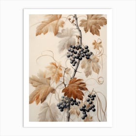 Vintage Autumn Berries Art Print