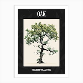 Oak Tree Pixel Illustration 1 Poster Art Print