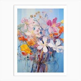 Abstract Flower Painting Bluebonnet 1 Art Print