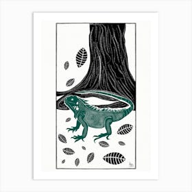 Iguana and Tree Art Print