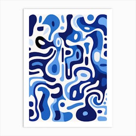 Abstract Blue Abstract Pattern Art Print