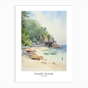 Phuket Island 3 Watercolour Travel Poster Art Print