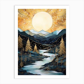 Sunrise Over The Mountains Art Print