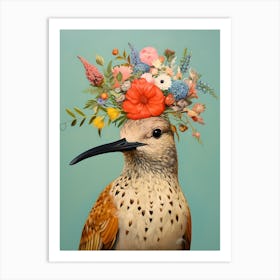 Bird With A Flower Crown Dunlin 1 Art Print
