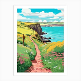 Pembrokeshire Coast Wales 4 Hike Illustration Art Print