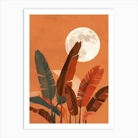 Moon And Palms Canvas Print Art Print