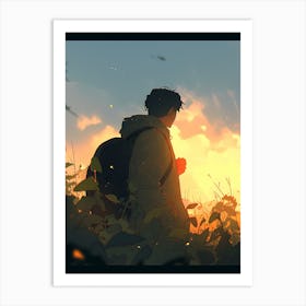 Sunset Walk Art Print