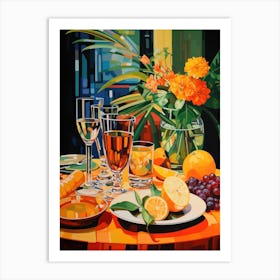 Dinner At The Table Art Print