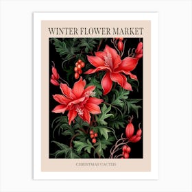 Christmas Cactus 1 Winter Flower Market Poster Art Print