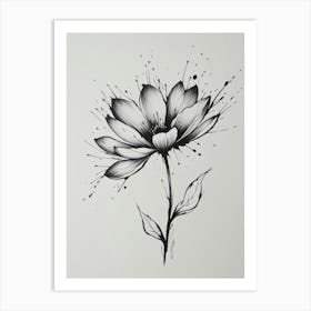 Black And White Flower Art Print