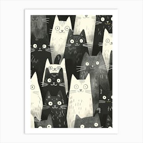 Perfectly Repeatable Artwork With Cute Cat Faces 33 Art Print