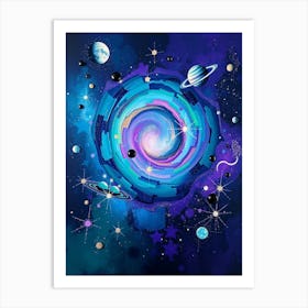 Flux Schnell Bold Acrylic Painting Galaxy Wall Art With Swirli 0 1 Affiche