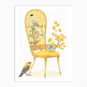 Bird On A Chair Art Print