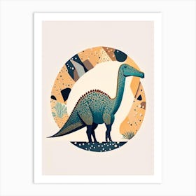 Hadrosaurus Terrazzo Style Dinosaur Art Print