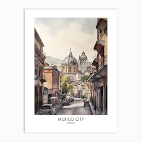 Mexico City 2 Watercolour Travel Poster Art Print