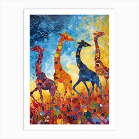 Abstract Geometric Colourful Giraffe 1 Art Print