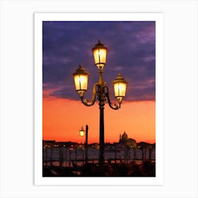 Venetian Waterfront At Dusk Art Print
