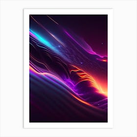 Cosmic Background Radiation Neon Nights Space Art Print