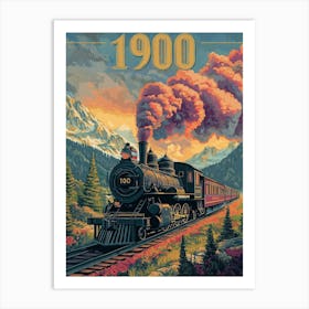 Aihrgdesign A Vintage Poster Of A Steam Locomotive In 1900 Tr C8bbd073 8616 40a0 Bdf3 Dfaa7edf89ff 2 Art Print