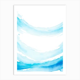 Blue Ocean Wave Watercolor Vertical Composition 30 Art Print