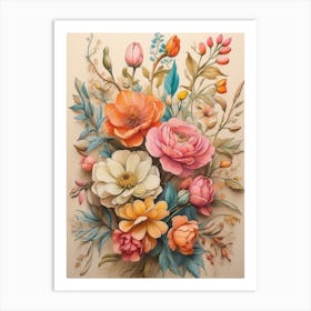 Bouquet Of Flowers 3 Art Print