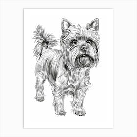 Yorkshire Terrier Dog Line Sketch 2 Art Print