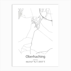 Oberhaching,Germany Minimalist Map Art Print