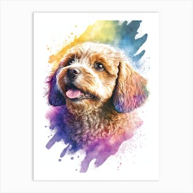 Cute Cavoodle Watercolor Portrait 1 Art Print